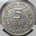 Монета 5 рейхсмарок (марок) 1925 A Тысячелетие Рейнской области Рейнланд Германия слаб CPRC MS 62