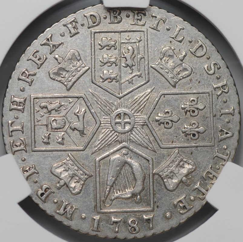 Монета 1 шиллинг 1787 Великобритания слаб CPRC AU 55 BN