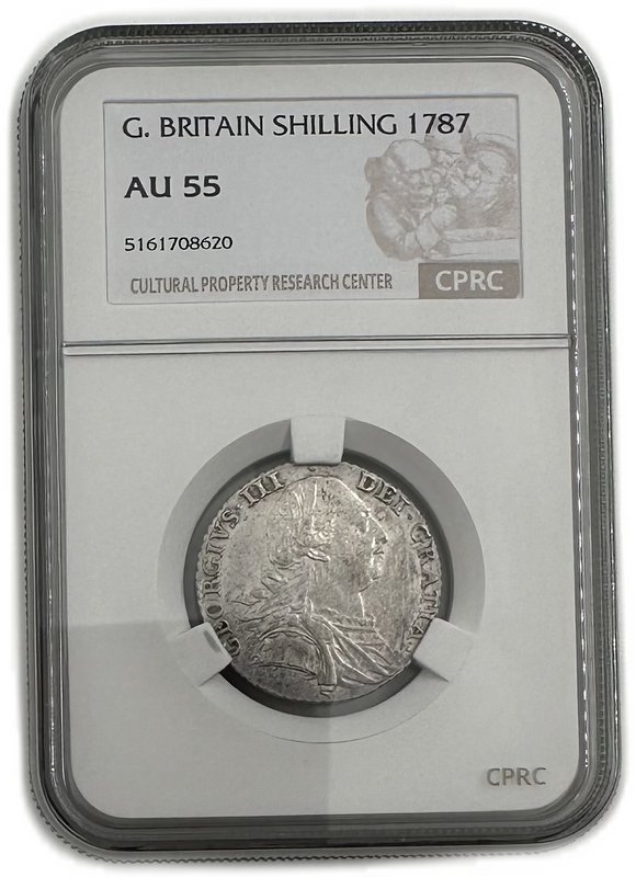 Монета 1 шиллинг 1787 Великобритания слаб CPRC AU 55 BN