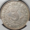 Монета 3 рейхсмарки (марки) 1927 1000 лет Нордхаузену Германия слаб CPRC MS 61