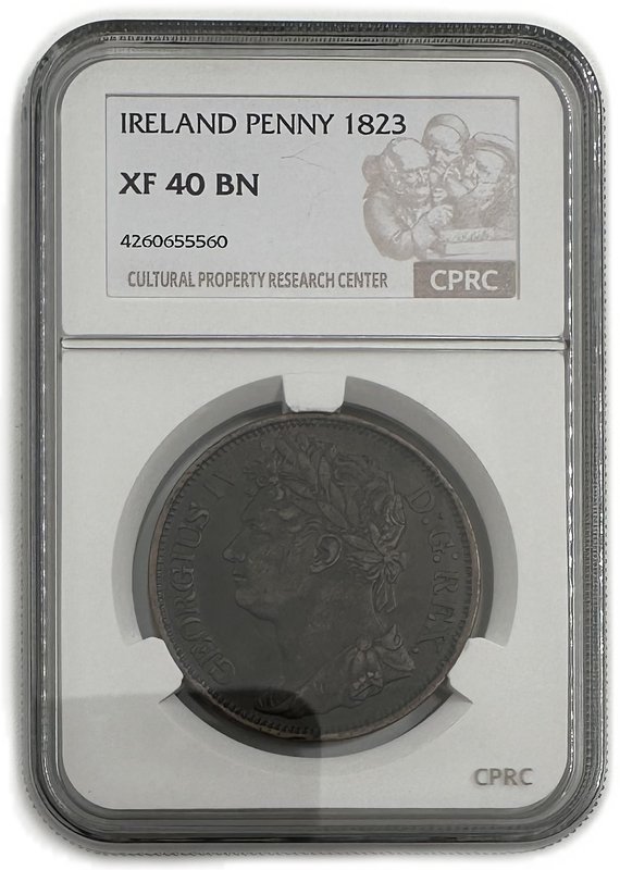 Монета 1 пенни 1823 Ирландия слаб CPRC XF 40 BN