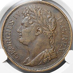 фото для Монета 1 пенни 1823 Ирландия слаб CPRC XF 40 BN Аверс