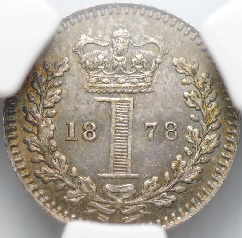 Монета 1 пенни 1878 Maundy PL Великобритания слаб CPRC MS 65