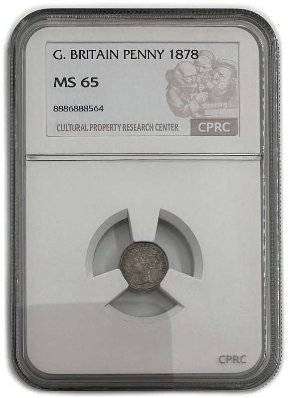 Монета 1 пенни 1878 Maundy PL Великобритания слаб CPRC MS 65