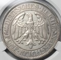 Монета 5 рейхсмарок (марок) 1927 A Берлин Дуб Германия слаб CPRC AU 50