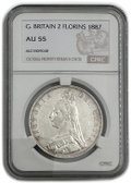 Монета 4 шиллинга (2 флорина) 1887 Великобритания слаб CPRC AU 55