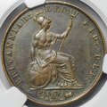 Монета 1/2 пенни 1858 Великобритания слаб CPRC AU 55 BN
