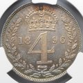 Монета 4 пенса 1896 Maundy PL Великобритания слаб CPRC MS 64