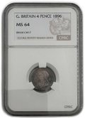 Монета 4 пенса 1896 Maundy PL Великобритания слаб CPRC MS 64