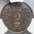 Монета 2 пенса 1905 Maundy PL Великобритания слаб CPRC MS 64