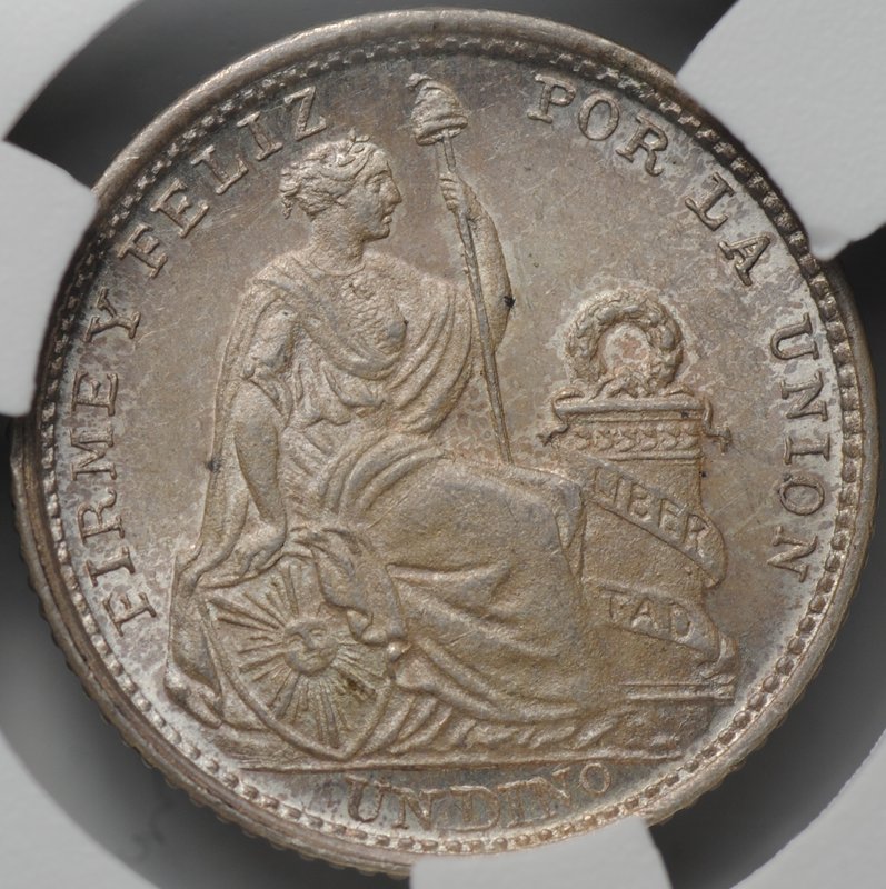 Монета 1 динеро 1904 Перу слаб CPRC MS 64