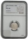 Монета 1 динеро 1904 Перу слаб CPRC MS 64