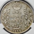 Монета 1 рупия 1906 Калькутта Индия Британская слаб CPRC AU 55