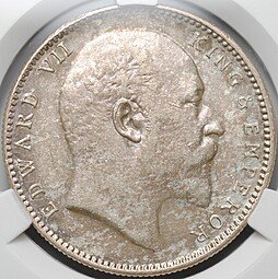 фото для Монета 1 рупия 1906 Калькутта Индия Британская слаб CPRC AU 55 Аверс