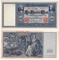 Банкноты 100 марок 1909 односторонние образцы печати Германия