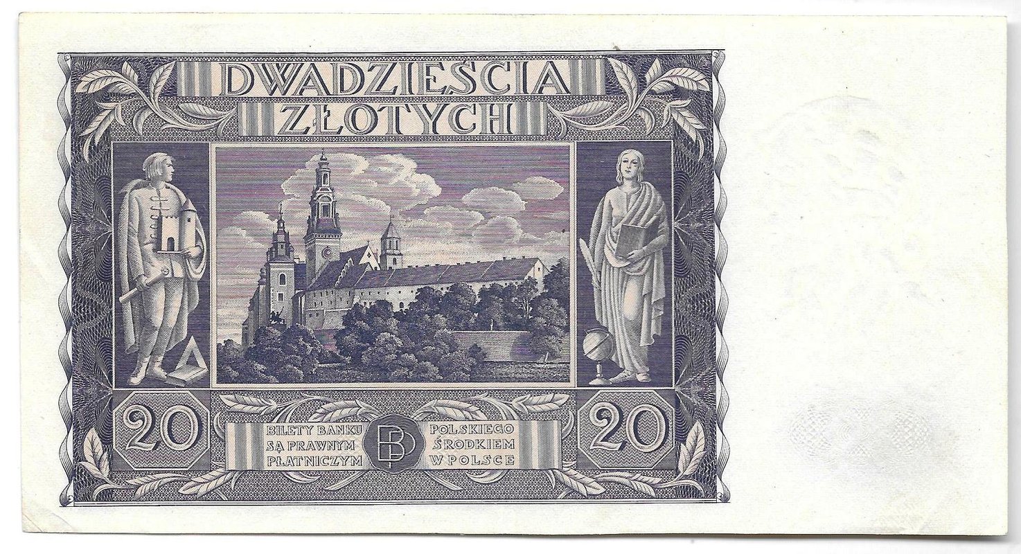Банкнота 20 злотых 1936 Польша