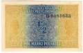 Банкнота 1/2 марки 1916-1917 Польша