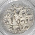Монета Денга 1461-1470 Михаил Борисович Воин с мечом и шаром Тверское княжество слаб ННР MS 61