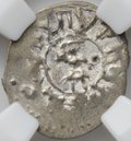 Монета Денга 1461-1470 Михаил Борисович Воин с мечом и шаром Тверское княжество слаб ННР AU 55