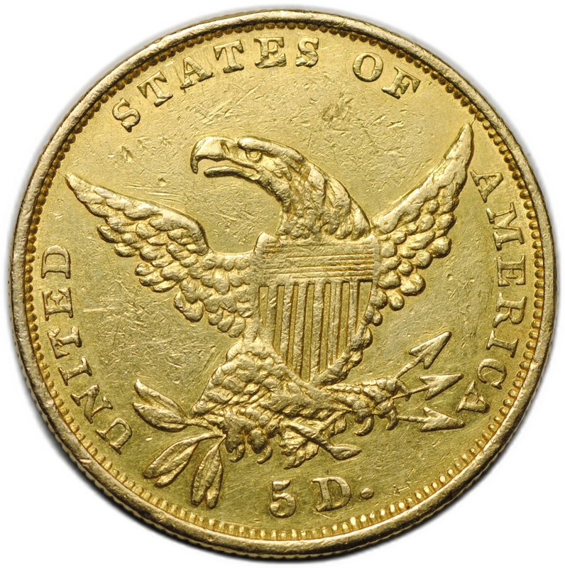 Монета 5 долларов 1834 новый тип США