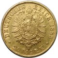Монета 20 марок 1883 J Гамбург Германия