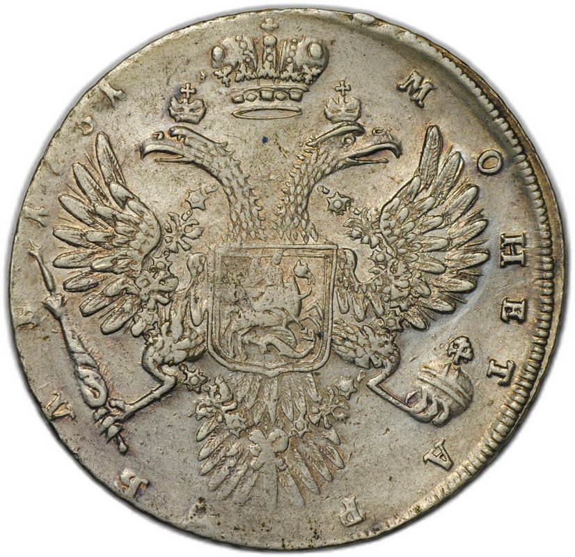 Монета 1 рубль 1731 Большая голова