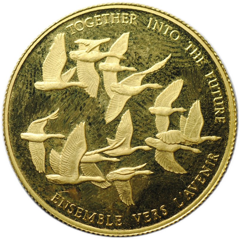 Монета 100 долларов 1978 Национальное единство Канада
