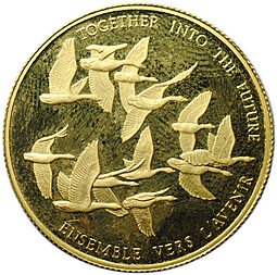 фото для Монета 100 долларов 1978 Национальное единство Канада Аверс