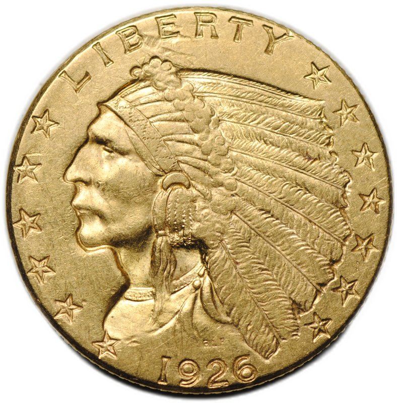Монета 2 1/2 доллара 1926 США