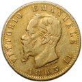 Монета 20 лир 1863 Италия