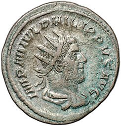 фото для Монета Антониниан 244-249 Филипп I Араб Эквитас с рогом изобилия Римская Империя Аверс