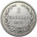 Монета 2 марки 1872 S Русская Финляндия