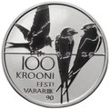 Монета 100 крон 2008 90 лет Эстонской республике Эстония