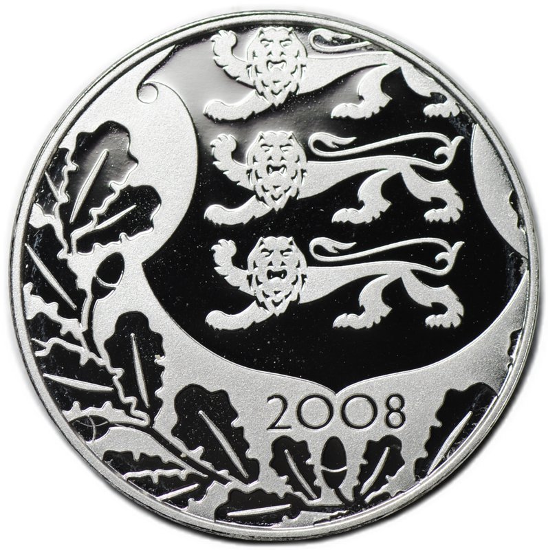 Монета 100 крон 2008 90 лет Эстонской республике Эстония
