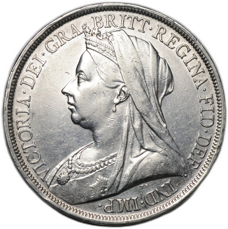 Монета 1 крона 1893 LVI Великобритания