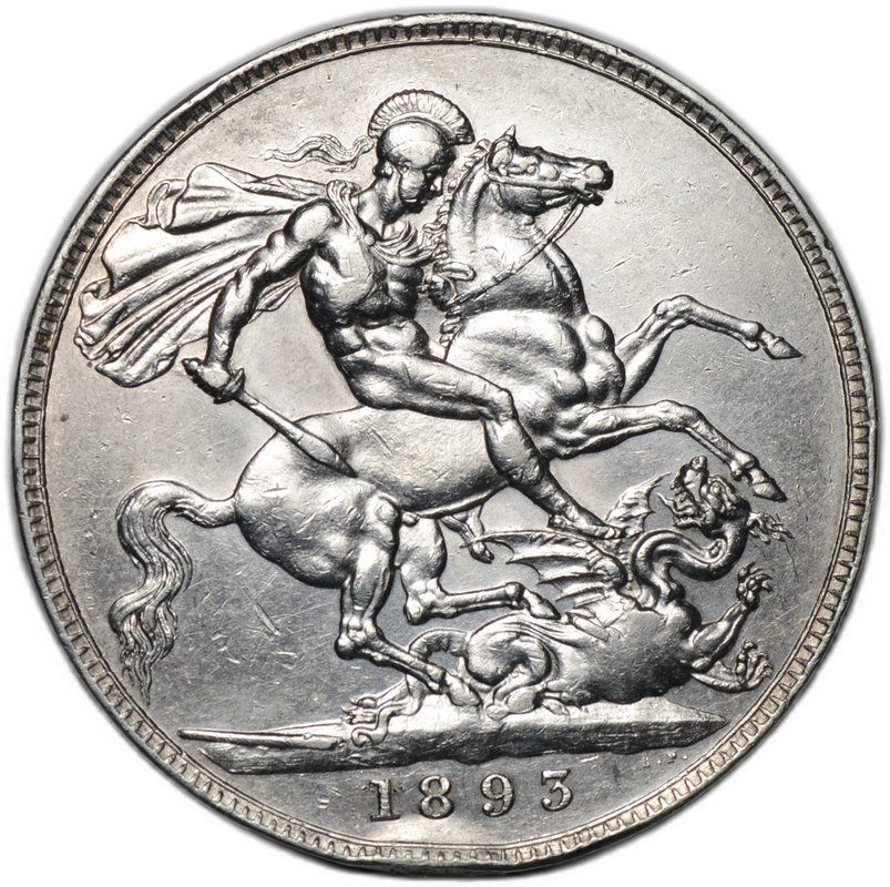 Монета 1 крона 1893 LVI Великобритания