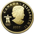 Монета 75 долларов 2007 Олимпиада Ванкувер 2010 - Гуси Канада
