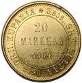Монета 20 марок 1904 L Русская Финляндия