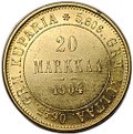 Монета 20 марок 1904 L Русская Финляндия