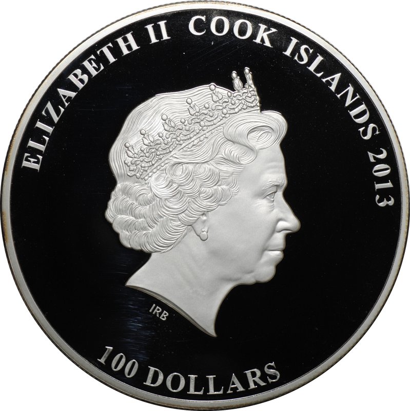Монета 100 долларов 2013 400 лет дому Романовых Острова Кука