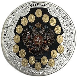 фото для Монета 100 долларов 2013 400 лет дому Романовых Острова Кука Аверс