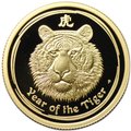Монета 25 долларов 2010 Год тигра PROOF Лунар Австралия