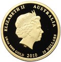 Монета 25 долларов 2010 Год тигра PROOF Лунар Австралия