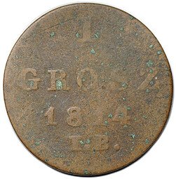 фото для Монета 1 грош 1814 IB Польша Аверс