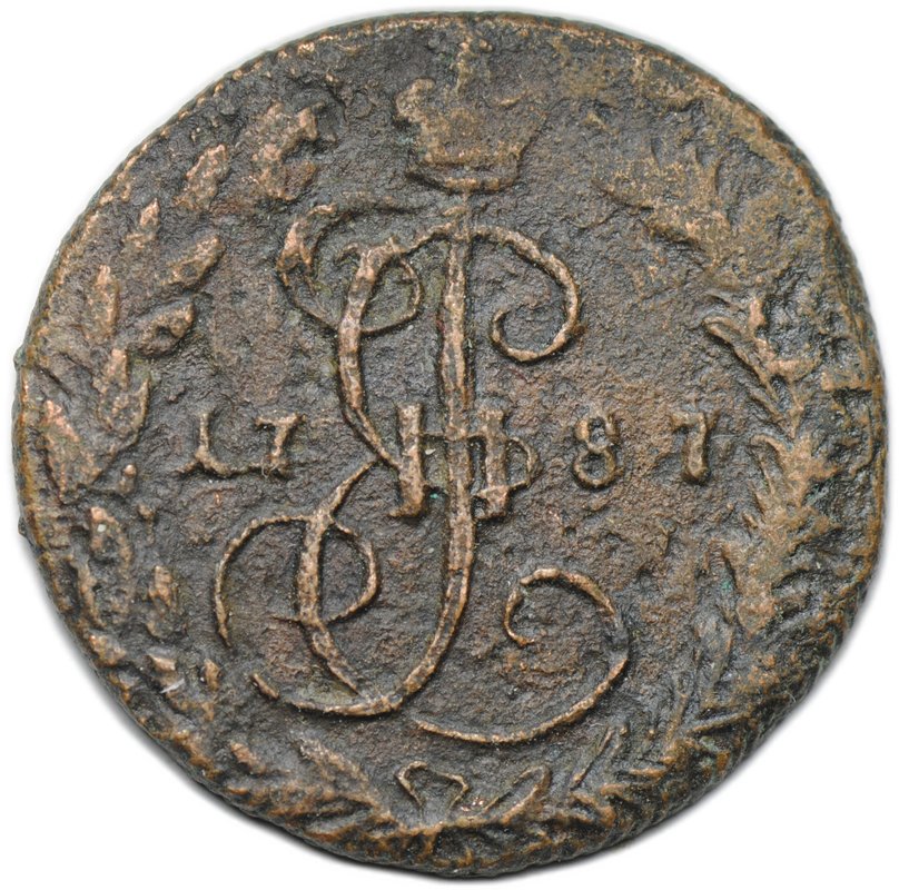 Монета Денга 1787 КМ