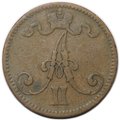 Монета 5 пенни 1866 Русская Финляндия