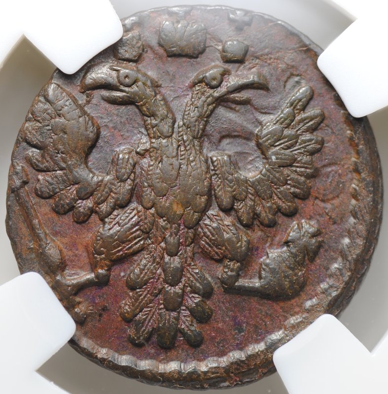 Монета Полушка 1736 слаб ННР MS 62 BN
