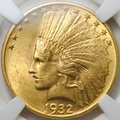 Монета 10 долларов 1932 США слаб ННР MS 62