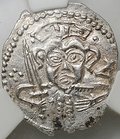 Монета Денга 1425-1460 Довмонт Д | Легенда Псковская республика Псков слаб ННР MS 61