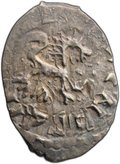 Монета Денга 1460 - 1510 Довмонт Д | Барс вправо Псковская республика Псков